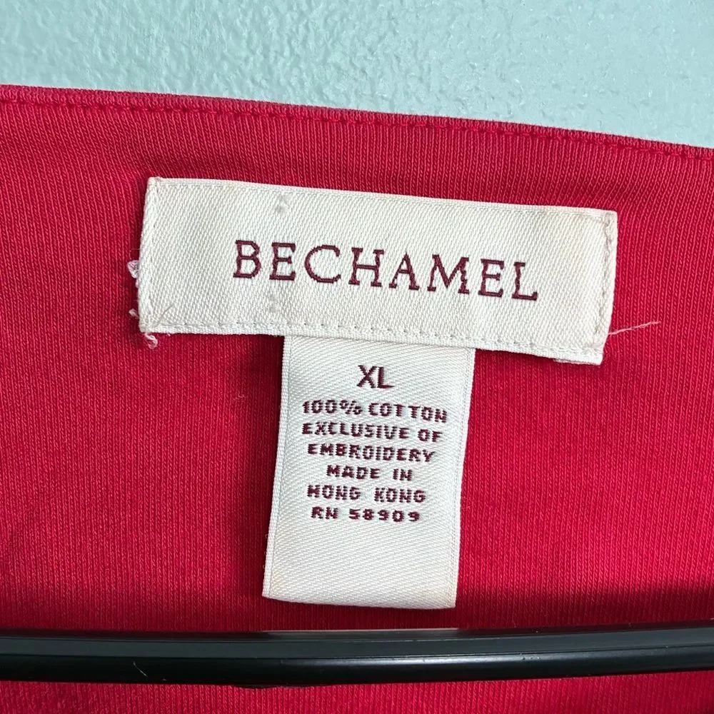 Bechamel Red Cardigan Embroidery Sports Gym Teacher School Kids Grandma XL - Picture 2 of 5